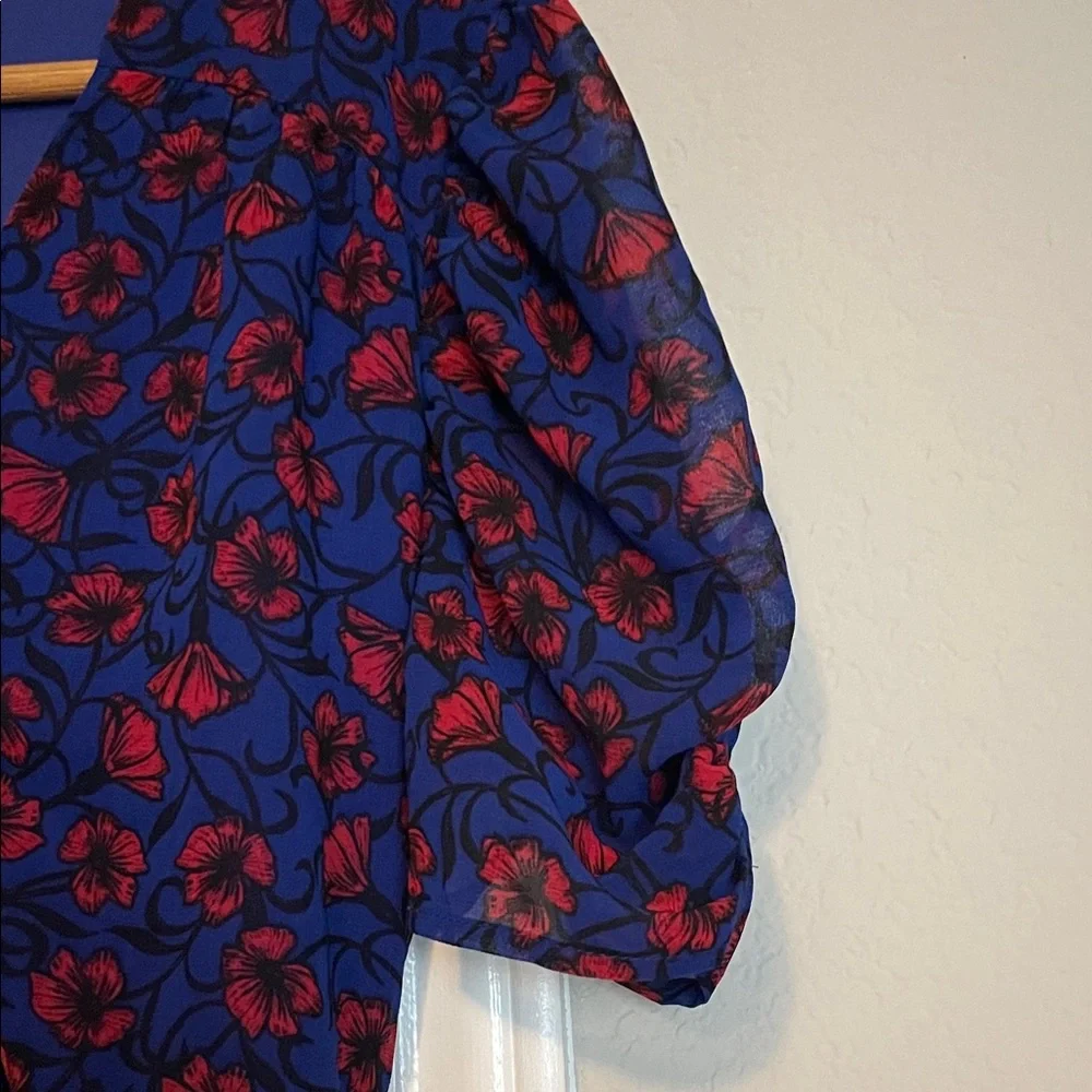 Disney Blue Maxi Dress with Red Floral Print - Picture 3 of 14